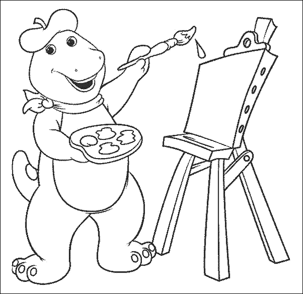 barney coloring pages face
