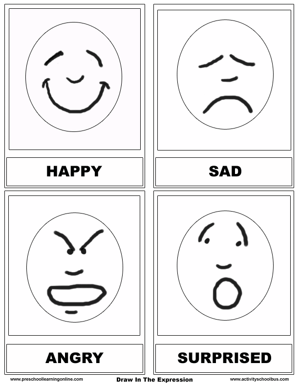 Flashcards For Children. Free Emotion Flashcards: