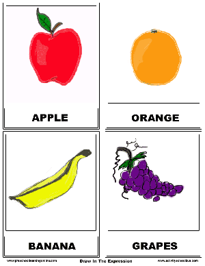 Printable Flashcards & flashcards to print related to Fruit