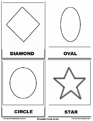 Printable Flashcards for kids - Shapes..