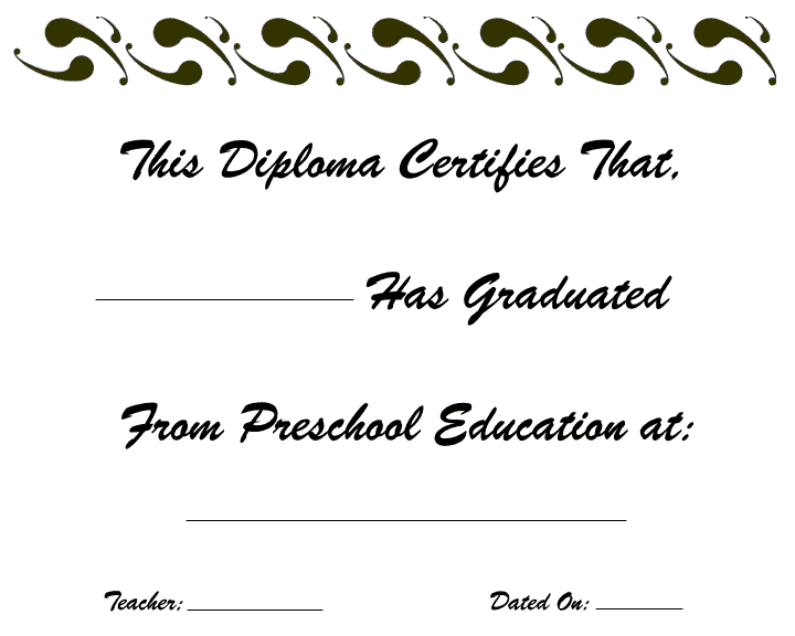 Free preschool graduation & kindergarten graduation diplomas for printing!