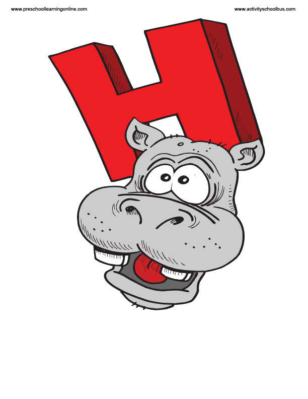 Large letter H printable for kids