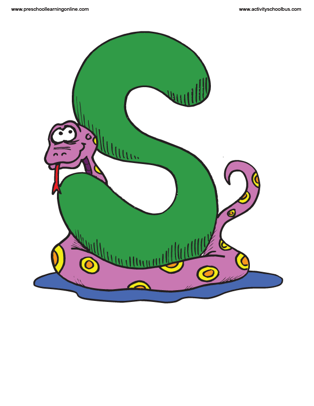 Large letter S printable for kids