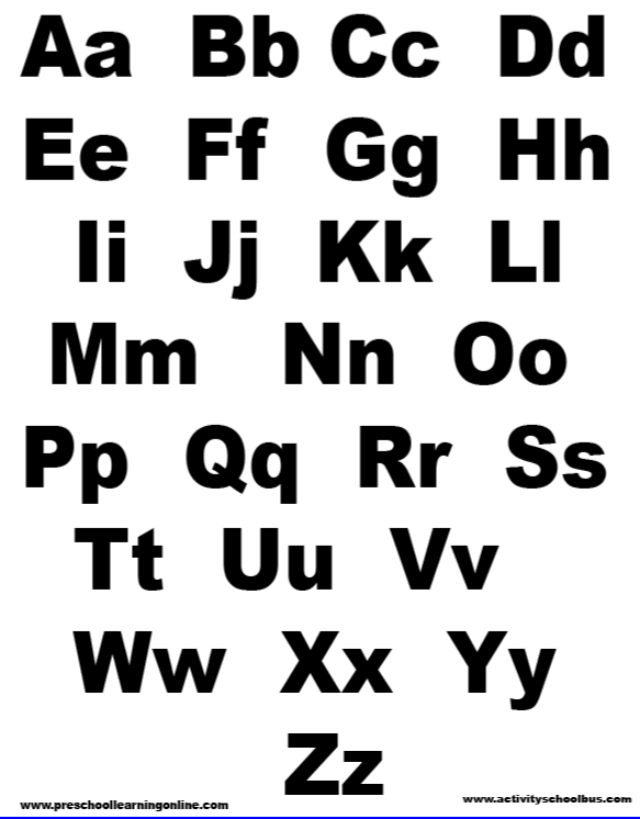 Alphabet letters stencil and letter printout